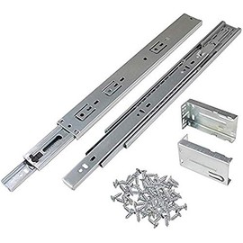 Gobrico 14-Inch Full Extension Rear/Side Mount Drawer Slides with Brackets Soft/Self Closing Ball Bearing Drawer Runners Heavy Duty Less Noise Furniture Drawer Rail Runners, 10Pairs