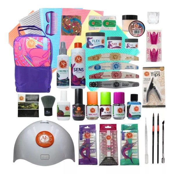 Mc Nails Ultra Kit 40 Pzs Mochila, Uñas Acrílicas, Monómero