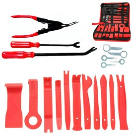Helweet Car Disassembly Tool Set, Car Trim Tool, Trim Removal Kit, Removal Repair Tools, Trim Wedges Trim Tool, Trim Wedges Tool, 19 Pieces, Red