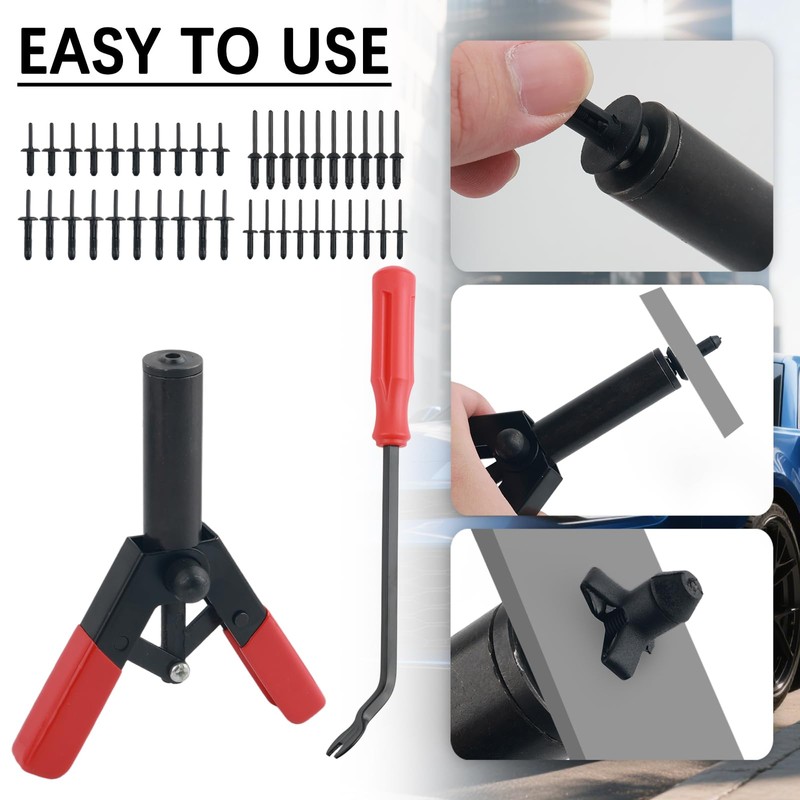 Figpade 42PCS Pop Rivet Gun Kit with Plastic Rivets,Pop Rivet