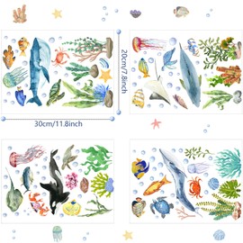 Sea Creatures Wall Sticker Luminous Wall Sticker Ocean Fluorescent Wall Sticker Underwater World Sea World Luminous Sticker for Children's Room Decorative Stickers