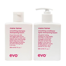 evo Smoothing Hair Care Routine Bundle: Mane Tamer Smoothing Shampoo & Conditioner - Cleans, Smooths, and Strengthens Hair While Reducing Frizz - 300ml / 10.1 fl.oz