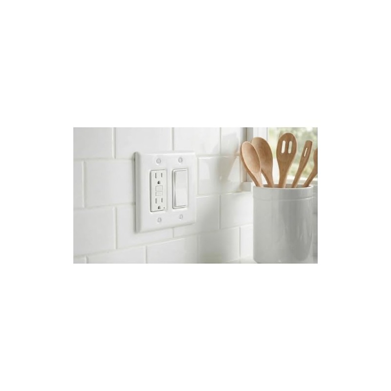 Amerelle 3000RRW Metro Wallplate, 2 Rocker Ceramic, White, 1-Pack