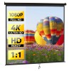Segawe 120" 1:1 HD Projector Screen Manual Pull Down Projection