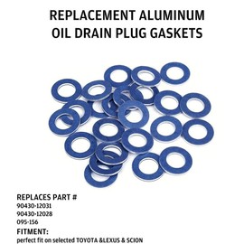 90430-12031 (24Pcs) Aluminum Oil Drain Plug Gaskets Fits for Toyota Lexus Scion Crush Washer Seals Replaces# 9043012031