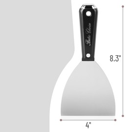 Bates 4-Inch Carbon Steel Putty Knife - Flexible Metal Scraper for Drywall, Spackle, and Paint - Wall Scraper Tool