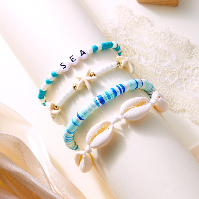 huefeel Boho Beach Bracelets for Women - Bohemian Shell Bracelet