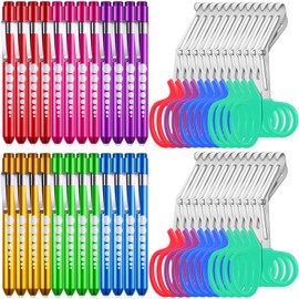 Chumia 48 Pack Trauma Shears and Pen Light for Nurses Nursing Scissors with Pupil Gauge Bandage Nurse Scissors and LED Penlight Bulk Nursing Accessories for Work Medical Doctor (Rainbow)