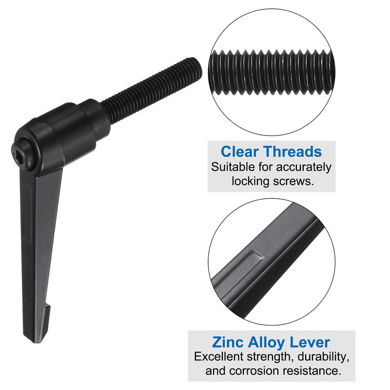 QUARKZMAN Set of 2 Lever Adjustable Handles M10 x 50