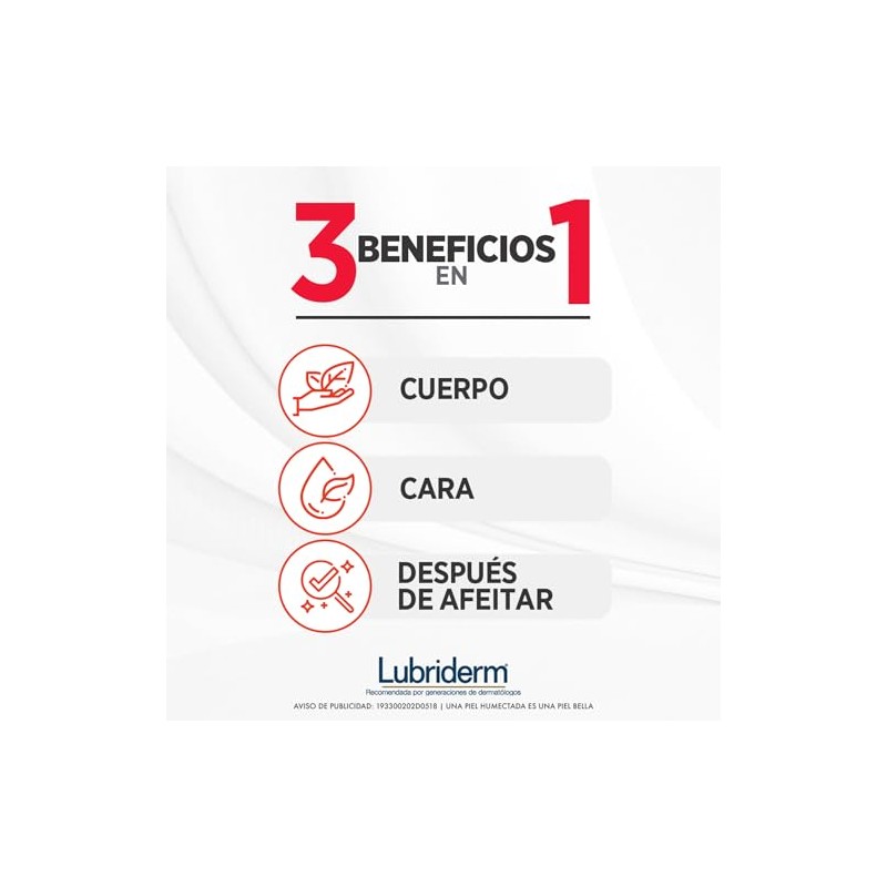 Lubriderm Men 3 en 1 Crema corporal 400ml 2 PACK