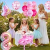 Palloncino decorativo per 8° compleanno, motivo: ballerina, rosa, con numero