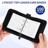 1 Pocket Card Binder with Zipper, 100 Pockets Mini Trading