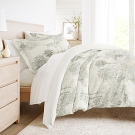 Linens & Hutch Patterned Ultra Soft 3 Piece Duvet Cover Set - Serenity - Full/Queen Eucalyptus