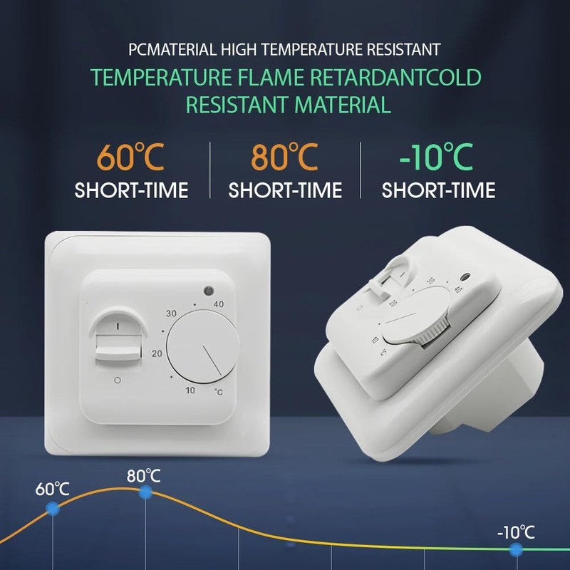 DollaTek Home Nonprogrammable Thermostats Electric Heating Manual Thermostat Underfloor Appliance