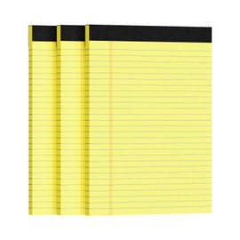 Ciphyfee 3pcs Legal Pads 8.5 x 11, Notepads 8.5 x 11 College Ruled Notebook, Writing Pads of Paper,Yellow Note Pads, Memo Pad Papers Perforate Legal Notepads Narrow Ruled Line,30 Sheets/Pack