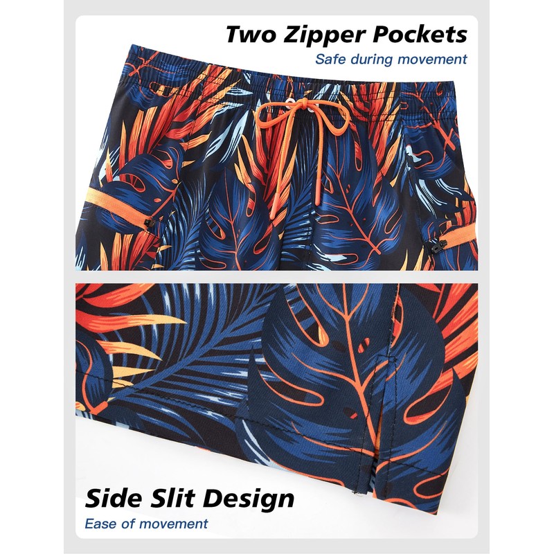 APTRO Men's Swim Trunks with Compression Liner Bathing Suit Quick
