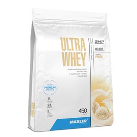 Maxler Ultra Whey Protein - 23 g Protein per Serving - Pure Whey Protein Powder - Whey Protein Concentrate, Whey Protein Isolate, Whey Protein Hydrolysate - With BCAA - Vanilla Ice Cream - 450 g