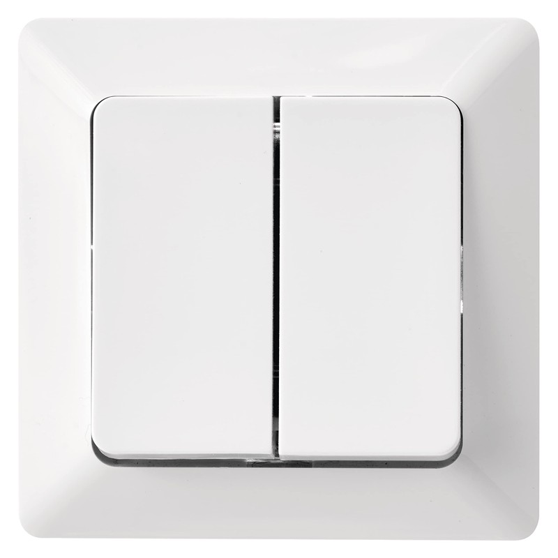 EMOS White Gloss Series Switch Double Light Switch 250V~/10AX Plastic