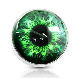 FIFTH CUE 14G Eyeball 316L Surgical Steel Internally Threaded Dermal Anchor Top (Green)