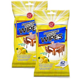 84Pc Wood Cleaner Polishing Wipes Shine Protect Furniture Doors Lemon Scent 2Pk Pleasant Lemon Scent Brilliant Shine Use on Nonporous Surface Safe Doors Furniture Cabinets Wood Kitchen Bathroom