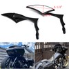 Black Motorcycle Sportster Mirrors for Harley Road King Street Electra