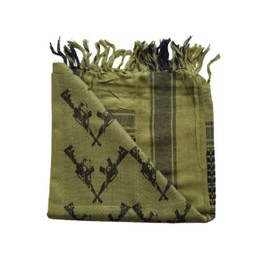 MILSPEC SURPLUS Gun Shemagh Scarf Desert Head Cover Keffiyeh Neck Wrap Paintball Army Tactical Rifle Scarves (Green)