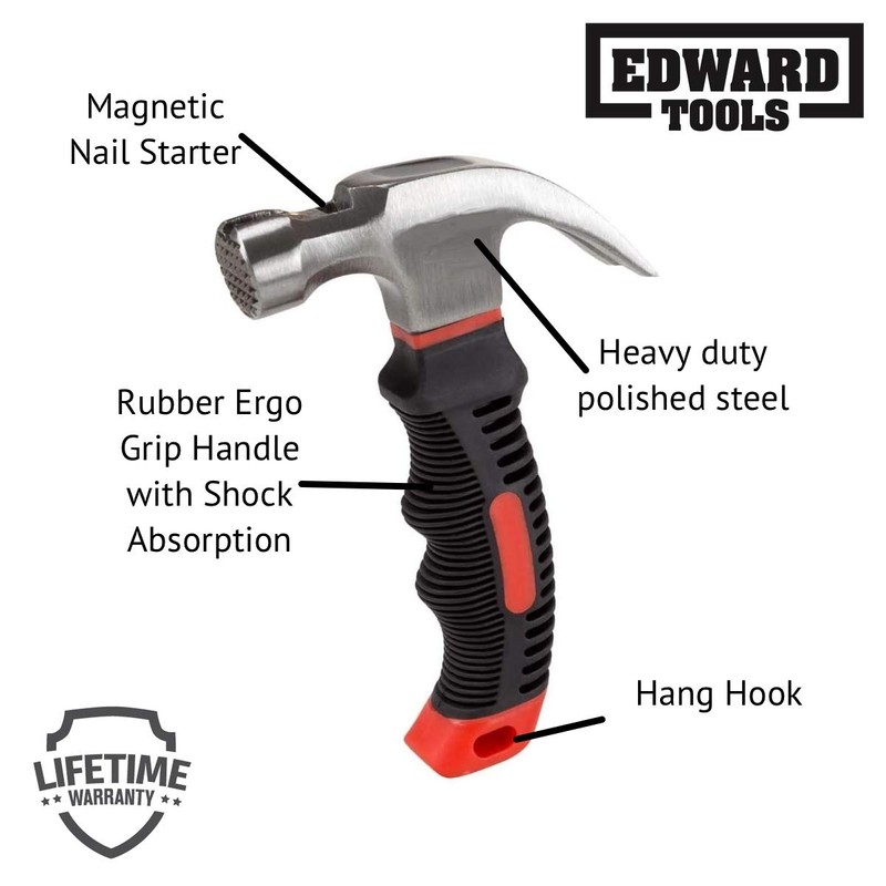 Edward Tools Small Claw Hammer 8 oz. with Magnetic Nail