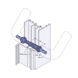 Hewi Mounting on one Side for Shock GIFF Ba 5.1 Door Thickness 50 mm Galvanised Steel