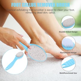 SAFIGLE Double Sided Foot Scrubber Brush Pumice Stone Exfoliator for Pedicure Dead Skin Remover Convenient Foot Care Tool for Smoother Softer Feet Easy to Clean