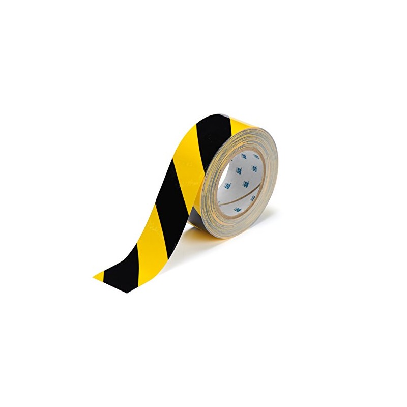 Brady ToughStripe Nonabrasive Diagonal Stripes Floor Marking Tape, 100' Length,
