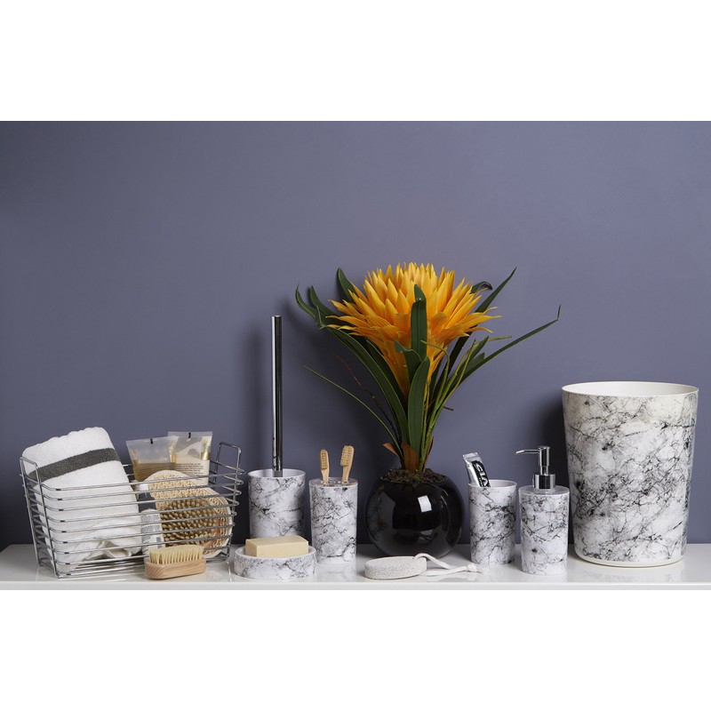 Premier Housewares 1601585 Rome Waste Bin, Marble Effect Grey 20
