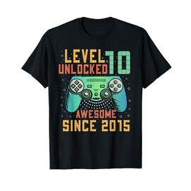 Level 10 Unlocked 10th Birthday 10 Year Old Boy Gifts Gaming T-Shirt