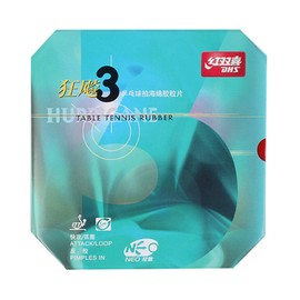 DHS NEO Hurricane 3 Hard Table Tennis Rubber Sheet Ping Pong Rubber (Black, 2.15)