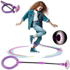 Playtastic Spinner Toy: Kids Swing Wheel with Induction Powered LED Light Wheel, Purple (Jump Rings Kids, Ankle Jump Ball Toys)
