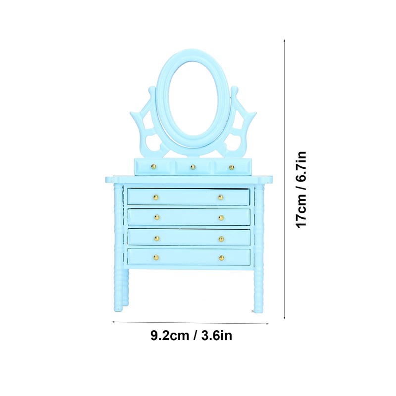 1:12 Scale Dollhouse Toilet Table High Simulation Wooden Miniature Dressing
