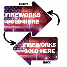 VictoryStore 10-Pack Fireworks Sold Here Yard Sign, 2 sided, 22x16 Inches with Stakes