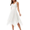 Meetjen Women A Line V Neck Lace Chiffon Dress Bridesmaid