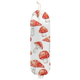 Mushroom Plastic Bag Holder for Kitchen Essentials, Wall Mount Grocery Bag Holder for Plastic Bags, Reusable Large Grocery Bags Storage Dispenser for Home Kitchen, Cute Mushroom Gifts for Women
