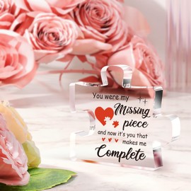 Gifts for Her - Delicate Romantic Girlfriend Birthday Gifts - Acrylic Puzzle Piece 3.9 x 3.3” Anniversary Meaningful Christmas Birthday Gifts for Her Girlfriend Wife, Ideas