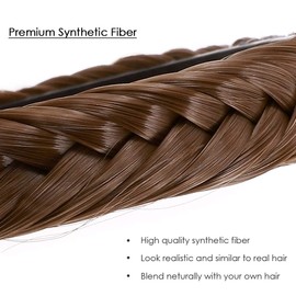 Hairro Braids Hairband, Fishtail Braided Headband for Women, Synthetic Braid Headband, Plaited Braid Headband Hairpiece for Girl 45g #30