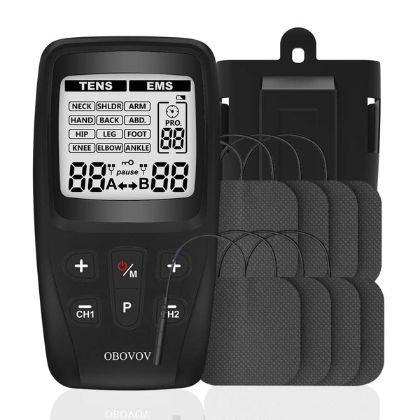 Dual Channel TENS EMS Unit Muscle Stimulator, 21 Modes for Pain Relief & Muscle Strength, Level 40 Strength Control,8Electrode Pads.