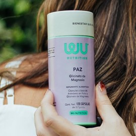 WU Nutrition PAZ Glicinato de Magnesio  Arándano  Bisglicinato Puro de Alta Absorción para Dormir, Relajación y Descanso  Suplemento para Mujer Sin...