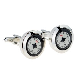 Real Working Compass Design Cufflinks Presented in a Cufflink Box