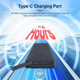 Byttlerom 4G GPS Mini Localizador ML300G 2500mAh Type-C Magnetic GPS Tracker Black Plastic for Car Listen in Vibrate Alarm Free APP