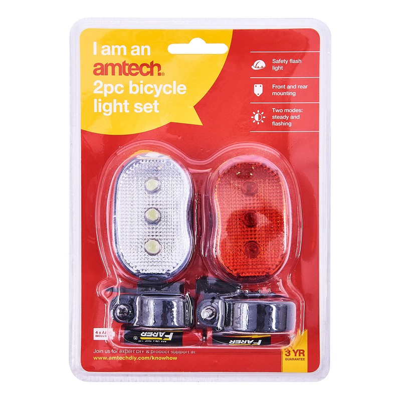 Amtech S1825 Bicycle flash light set