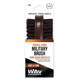 Firstline Wav Enforcer Double-Sided Military Boar Bristle Brush, Brown