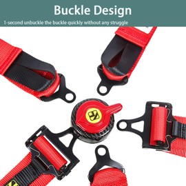 Wuidail 5 Point Harness Seat Belt with 2'' Ultra Soft Heavy Duty Shoulder Pads with Carbon Latch for Go Kart UTV & ATV