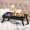 2 Pack Bed Tray Table with Adjustable Legs Breakfast Trays