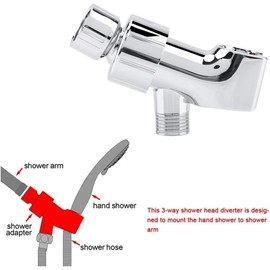 Shower Head with Handheld Shower Head Chrome Plated 3 Way Shower Head Diverter Shower Arm Mounted Bracket Bathroom Accessories