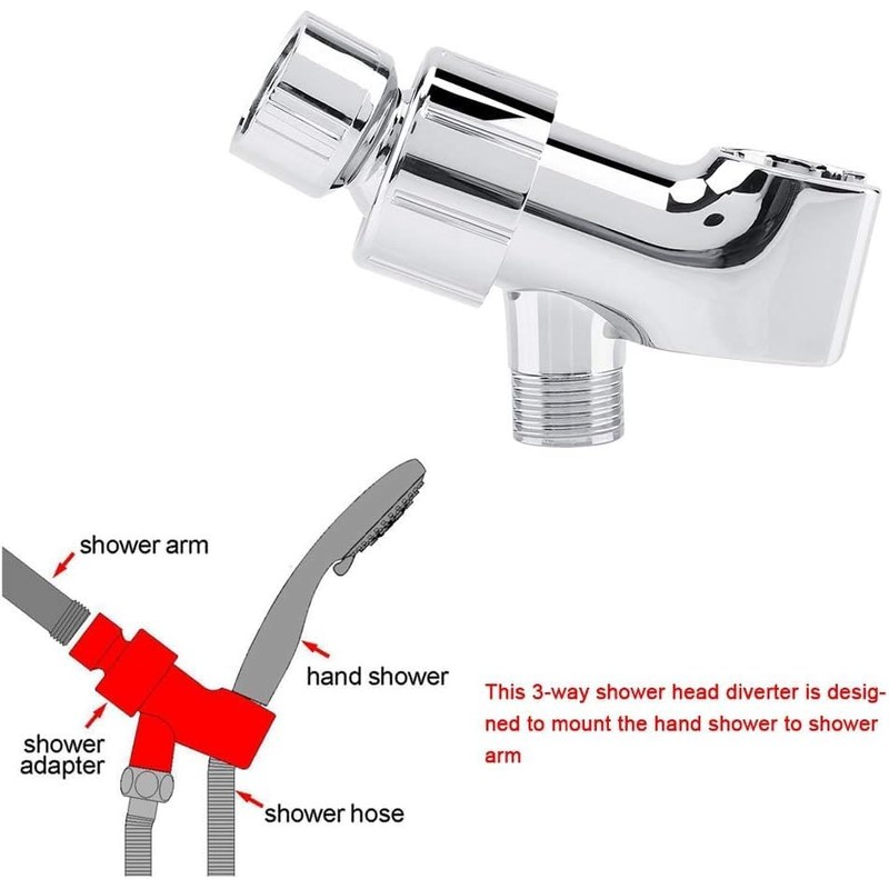 Shower Head with Handheld Shower Head Chrome Plated 3 Way